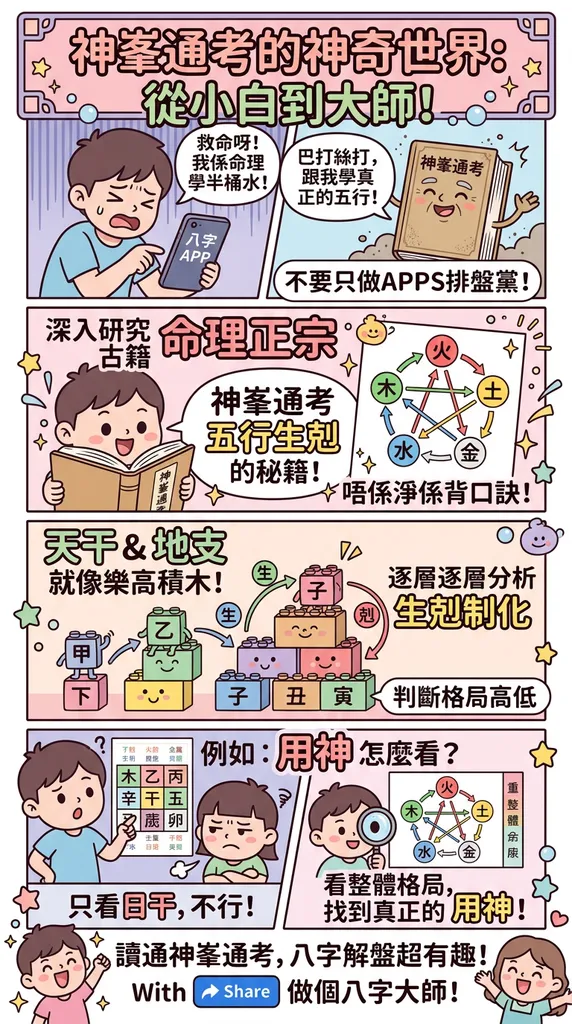 神峯通考點評：點樣用五行生剋解析八字格局