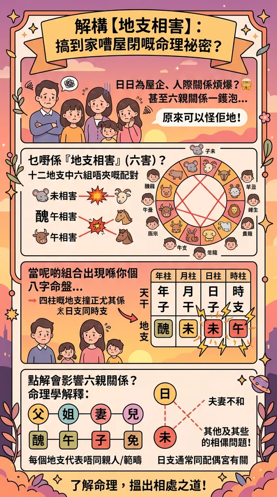 地支相害點樣影響六親關係？專業命理諮詢化解方法